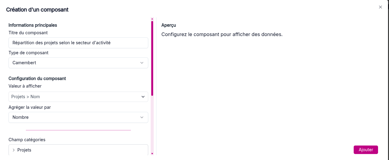 Création d'un graphique camembert