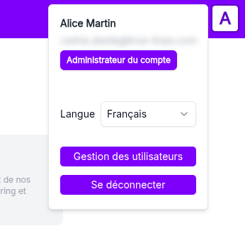 Accès à la gestion des utilisateurs