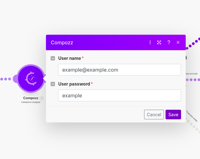 Module de connexion dans Make